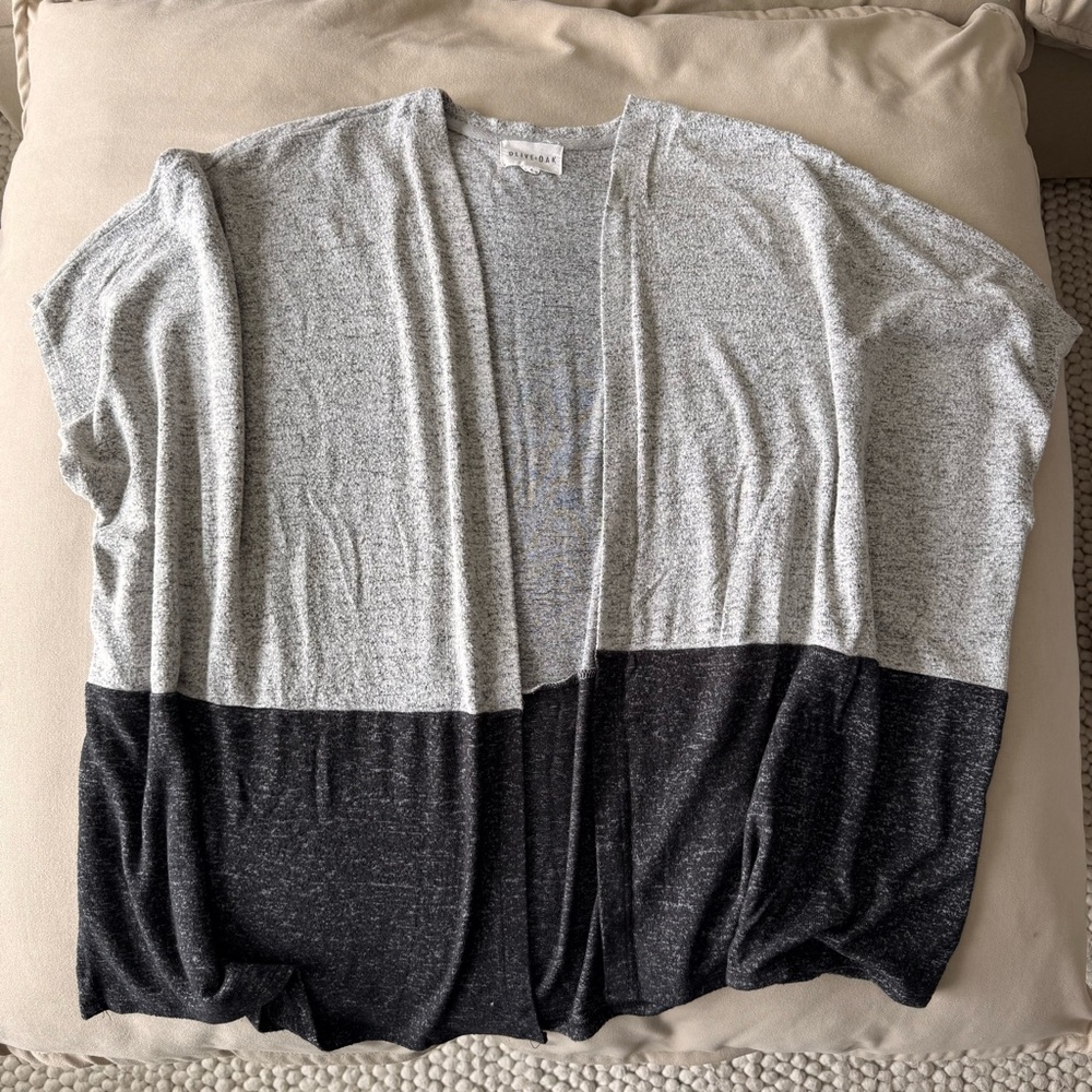 Flowy Colorblock Open Cardigan